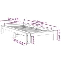 Bedframe zonder matras massief grenenhout 75x190 cm - thumbnail