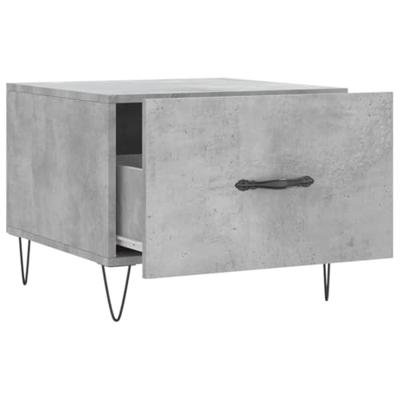 Salontafels 2 st 50x50x40 cm bewerkt hout betongrijs