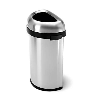 Simplehuman Afvalemmer Bullet Open Half Rond 60 liter (zilver)