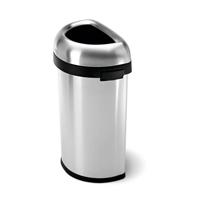 Simplehuman Afvalemmer Bullet Open Half Rond 60 liter (zilver) - thumbnail