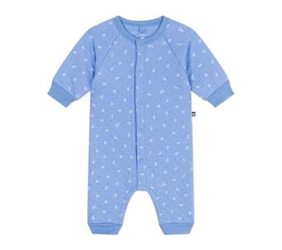 Lange baby-overall met kleine ankers print van PETIT BATEAU blauw Lange baby-overall met kleine ankers print van PETIT BATEAU blauw