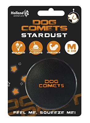Dog Comets Ball Stardust Ø6 cm - Hondenspeelgoed - Hondenbal - Natuurlijk rubber - 1 stuk - Oranje/Zwart