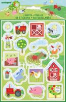 Unique stickervellen Farm Party multicolor 35,5 cm 4 stuks - thumbnail