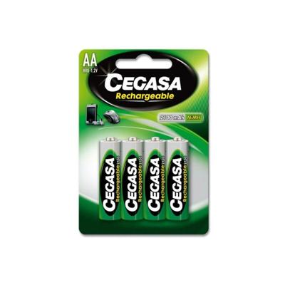Cegasa Rechargeable - Pack 4 batterijen HR6 2100 mAh, groen