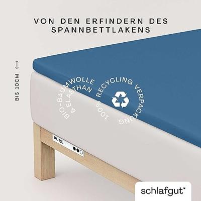 Schlafgut Schlafgut Pure Jersey Topper Hoeslaken M - 120x200 - 130x220 615 Blue Mid