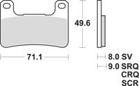 TRW -lucas remblokken "mcb 752" brake pad mcb 752 sv sintered metal - thumbnail