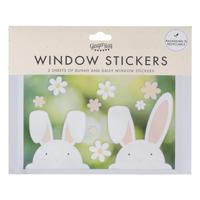 Raamstickers Paashaas Bloemen - thumbnail