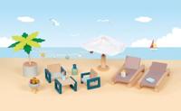 Goki houten poppenhuis tuinmeubelset mallorca - thumbnail