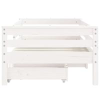 Kinderbedframe met lades 70x140 cm massief grenenhout wit - thumbnail