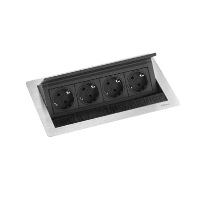 EVOline 159370002700 Inbouwstekkerdoos 4-voudig RVS, Zwart 1 stuk(s)