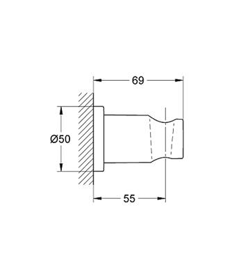 Grohe Rainshower wandhouder rond Chroom Grohe Rainshower wandhouder rond Chroom