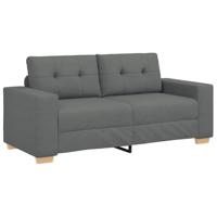 Loveseat bank 140 cm stof donkergrijs - thumbnail