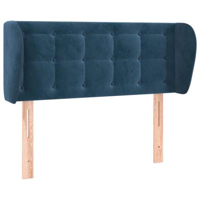 Hoofdbord met randen 103x23x78/88 cm fluweel donkerblauw