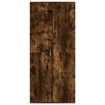 Schoenenkast 80x39x178 cm bewerkt hout gerookt eikenkleurig