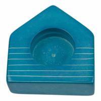 Zeepstenen Theelichthouder Huis Turquoise - thumbnail