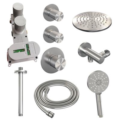 Brushed Carving thermostatische regendouche SET 11 met 20 cm douchekop