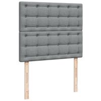 Boxspring met matras stof lichtgrijs 120x190 cm - thumbnail