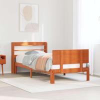 Bedframe met hoofdeinde 2 pcs Wasbruin Massief Vurenhout - thumbnail
