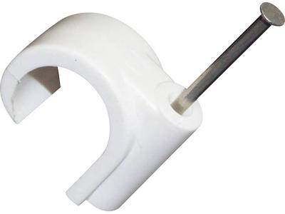 TRU COMPONENTS 523532 Spijkerclip 1571797 Bundel-Ø (bereik) 20 mm (max) Wit (mat) 100 stuk(s)
