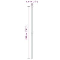 Hekpalen 12 pcs Grijs 200 cm Poedergecoat staal - thumbnail