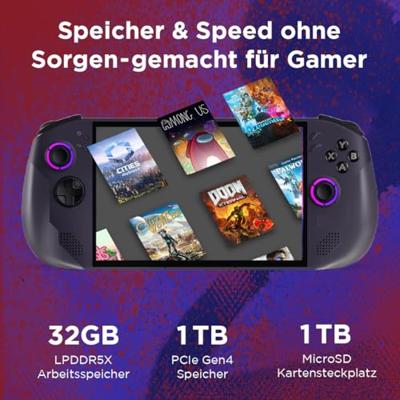 Lenovo Legion Go S Gaming console, 8 inch WUXGA display, AMD Ryzen Z2 Go, 32 GB RAM, 1 TB SSD, AMD Radeon graphic, SteamOS, Nebula Nocturne, zwart
