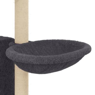 VidaXL Kattenmeubel met sisal krabpalen 131 cm donkergrijs