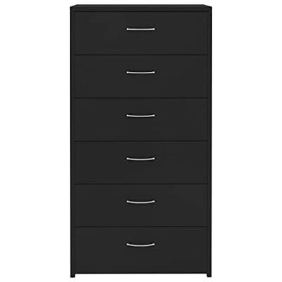 VidaXL Dressoir met 6 lades 50x34x96 cm bewerkt hout zwart VidaXL Dressoir met 6 lades 50x34x96 cm bewerkt hout zwart