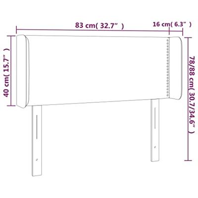 Hoofdbord LED 83x16x78/88 cm kunstleer cappuccinokleurig - thumbnail