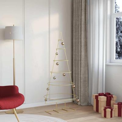 Metalen kerstboom met standaard Goud 150 cm Poedergecoat staal