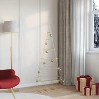Metalen kerstboom met standaard Goud 150 cm Poedergecoat staal - thumbnail