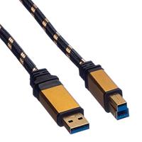 ROLINE GOLD USB 3.2 Gen 1 kabel, type A-B, 0,8 m - thumbnail