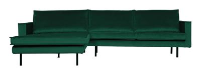 WOOOD Loungebank 'Rodeo' Links, Velvet, kleur Green Forest