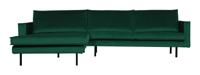 WOOOD Loungebank 'Rodeo' Links, Velvet, kleur Green Forest - thumbnail