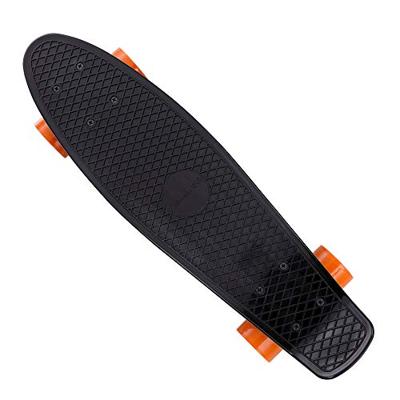 Skateboard Retro 57 cm Zwart-Oranje - thumbnail
