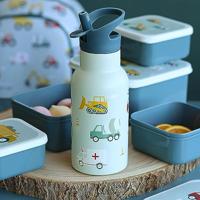 Roestvrijstalen fles voor jongens VOERTUIGEN A Little Lovely Company, 350 ml bleekblauw - thumbnail