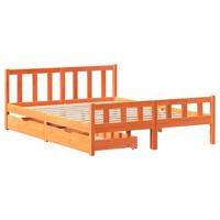 Bedframe zonder matras massief grenenhout wasbruin 160x200 cm - thumbnail