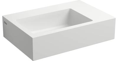 Fontein Clou Flush 2 36x24.5x9cm Aluite Mat Wit (Met Voorbewerkt Kraangat Rechts) Fontein Clou Flush 2 36x24.5x9cm Aluite Mat Wit (Met Voorbewerkt Kraangat Rechts)