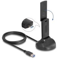 DeLOCK wi-fi 6e dual band wlan usb adapter ax3000 wlan adapter (zwart) - thumbnail