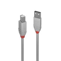LINDY 36682 USB-kabel USB 2.0 USB-A stekker, USB-B stekker 1.00 m Grijs - thumbnail
