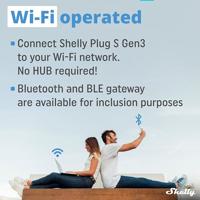 Shelly Shelly Plug S Gen3 White Stopcontact Bluetooth, WiFi - thumbnail