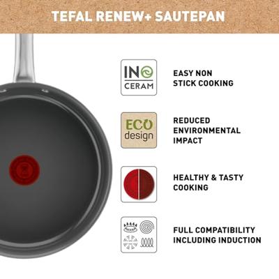 Tefal c42432 renew+ keramische hapjespan 24cm met deksel