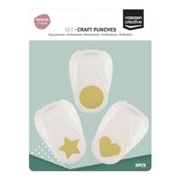 Vaessen Creative • figuurpons set cirkel hart ster 3st - thumbnail