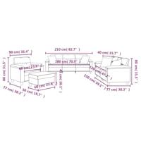 4-delige Loungeset met kussens microvezelstof taupe - thumbnail