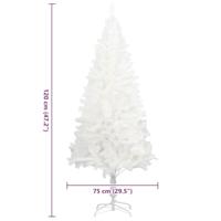 VidaXL Kunstkerstboom met levensechte naalden 120 cm wit - thumbnail