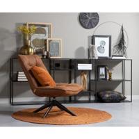 WOOOD Draaifauteuil 'Jouke' PU leder, kleur Cognac - thumbnail