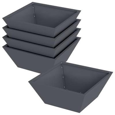 Tuin Kom Plantenbak 5 pcs Antraciet 40 x 40 x 15 cm Staal - thumbnail