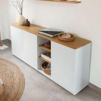 Kave Home Dressoir 'Abilen' Eiken, 180 x 75cm, kleur Wit - thumbnail
