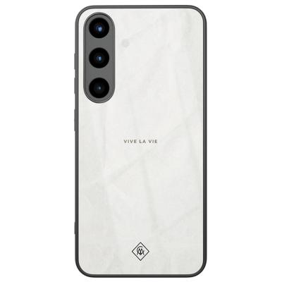 Samsung Galaxy S25 glazen hardcase - Vive la vie Samsung Galaxy S25 glazen hardcase - Vive la vie