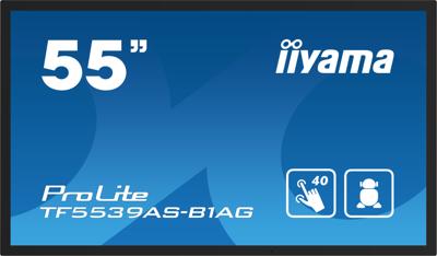 IIYAMA TF5539AS-B1AG 139,7 cm 55 inch PCAP anti-glare bezel free Android 11 OS 40-Points Touch Screen 3840 x 2160 IPS Panel 24/7 [Energieklasse F] (TF5539AS-B1AG)