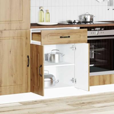 Onderkast Kalmar bewerkt hout artisanaal eikenkleur